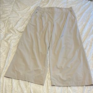 Athleta Taupe Wide-Leg Crop Pants